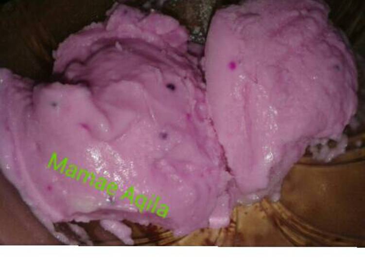 Cara Gampang Membuat Es krim buah naga, Enak Banget