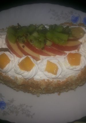 صورة لوصفة تورتة الكريمة بالفواكه