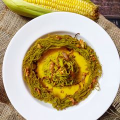 A picture of Spinach And Corn Idiyappam.