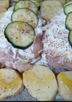 Una foto de Pechugas al horno con nata