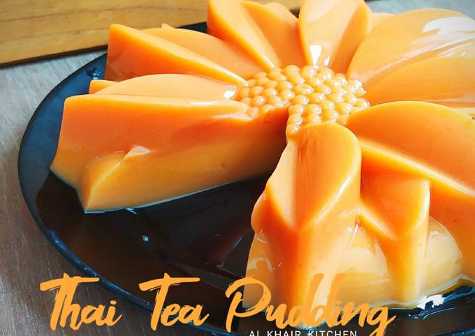 Cara bikin Thai Tea Silky Pudding