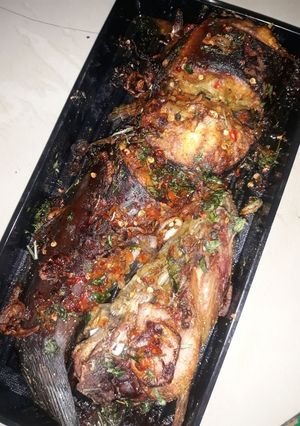 A picture of Baked cat fish.