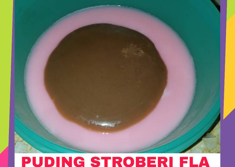 Puding Stoberi Fla Coklat