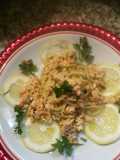 Linguine con salmone fresco, pinoli, al profumo di limone