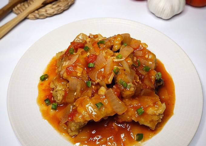 Patin Fillet Goreng Tepung Masak Asam Manis