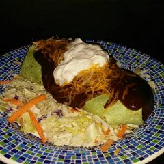 A picture of Brad's steak enmoladas.