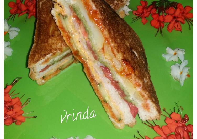 Recipe of Speedy Tricolour Sandwich