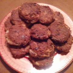 A picture of Tim's Blue Cheese Salmon Patties.