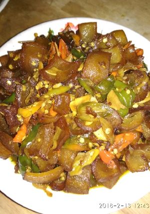 Foto resep Oseng kikil pedas