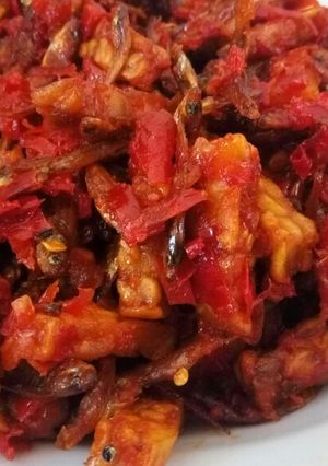 Foto resep Tempe dan teri goreng balado