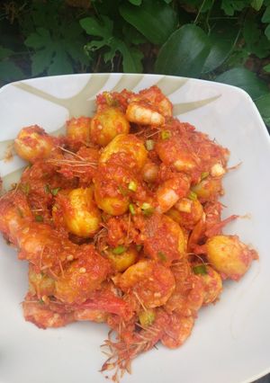 Foto resep Sambal udang dan telur puyuh