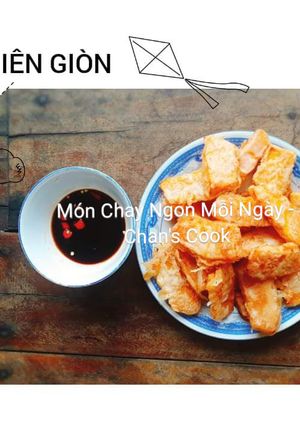 Hình của món Bí đỏ chiên giòn chay.
