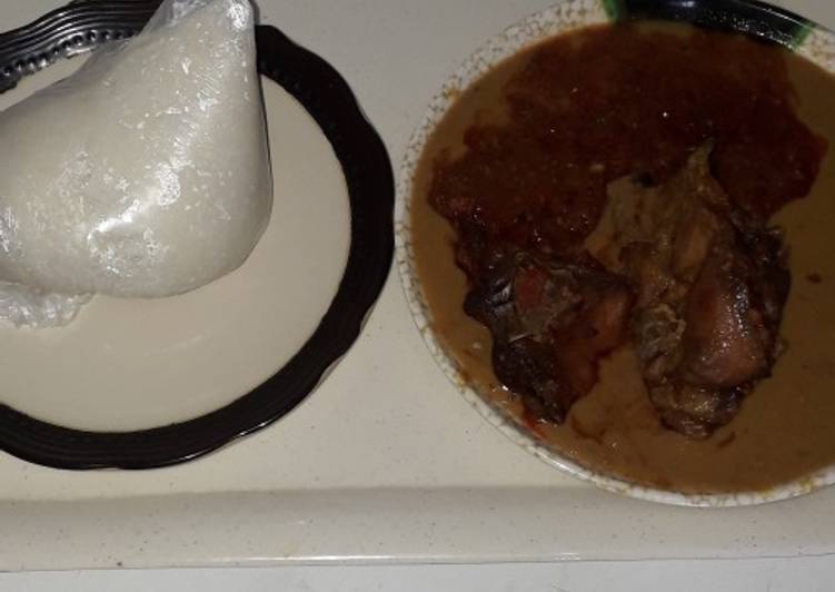 Chicken beans soup and tuwo shinkafa