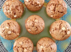Une photo de Muffins aux Pépites de Chocolat Blanc et Pralin / Healthy