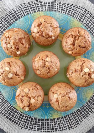 Une photo de Muffins aux Pépites de Chocolat Blanc et Pralin / Healthy