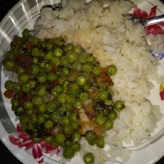 Peas Served with rice A picture of Peas Served with rice.