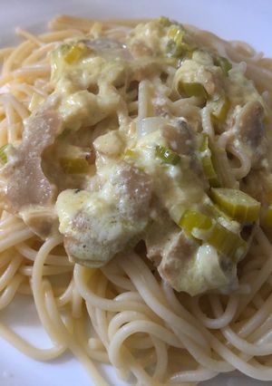 Una foto de Pasta con salsa de Hongos y Puerros