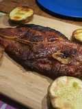 Pierna cerdo y batata a la parrilla