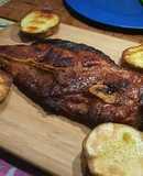 Pierna cerdo y batata a la parrilla