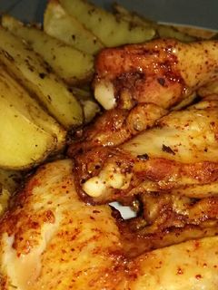 Foto resep Spicy Chicken Wings & Potato Wedges ala Resto Pizza