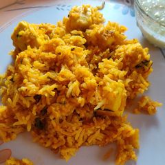 A picture of Paneer makhani dum biriyani.