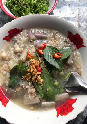 Hình của món Cháo cua đồng đơn giản tại nhàCó thể làm lẩu cháo ăn khi trời lạnh tuyệt vời 🤤.