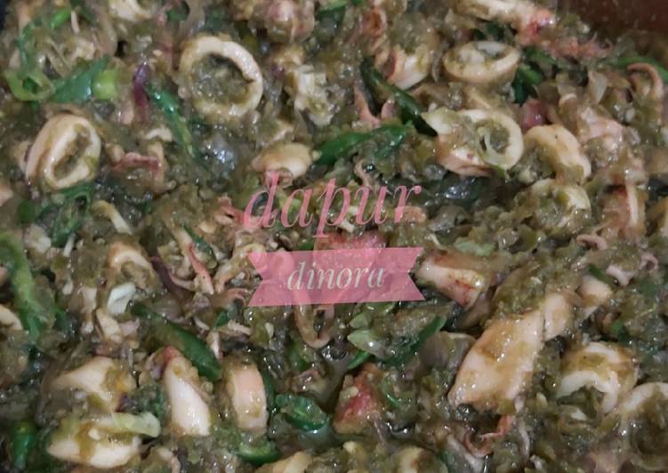 Resep Cumi asin sambel ijo yang Bikin Ngiler