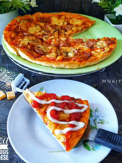 Foto resep Pizza Topping Kornet Sosis Bolognese⭐