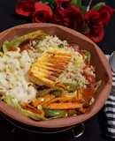 Veg Sizzler with Paneer Steak and white sauce Pasta