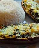 Berenjenas rellenas de espinaca y atún