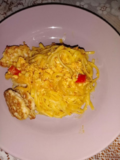 Foto resep Fettucini hot tomato sauce with chicken nugget