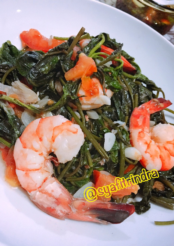 Foto resep Cah kangkung udang saos tiram