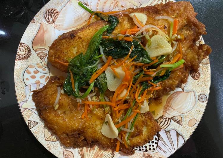 Recipe: Perfect Fillet Ikan Gurami Krispi Sayur Asem Manis