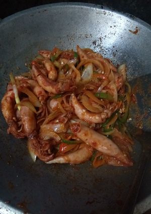 Foto resep Cumi asin pedas manis