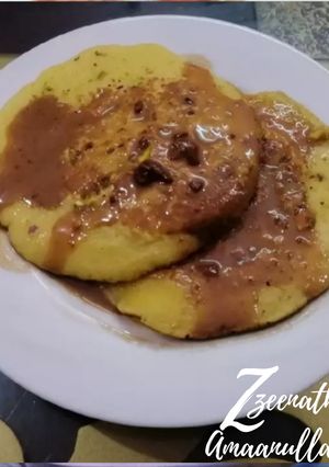 A picture of Custard Pancakes with Chocolate Sprinklers.