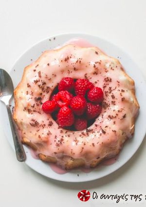 Φωτογραφία της συνταγής Angel Food Cake με γλάσο lime/raspberries
