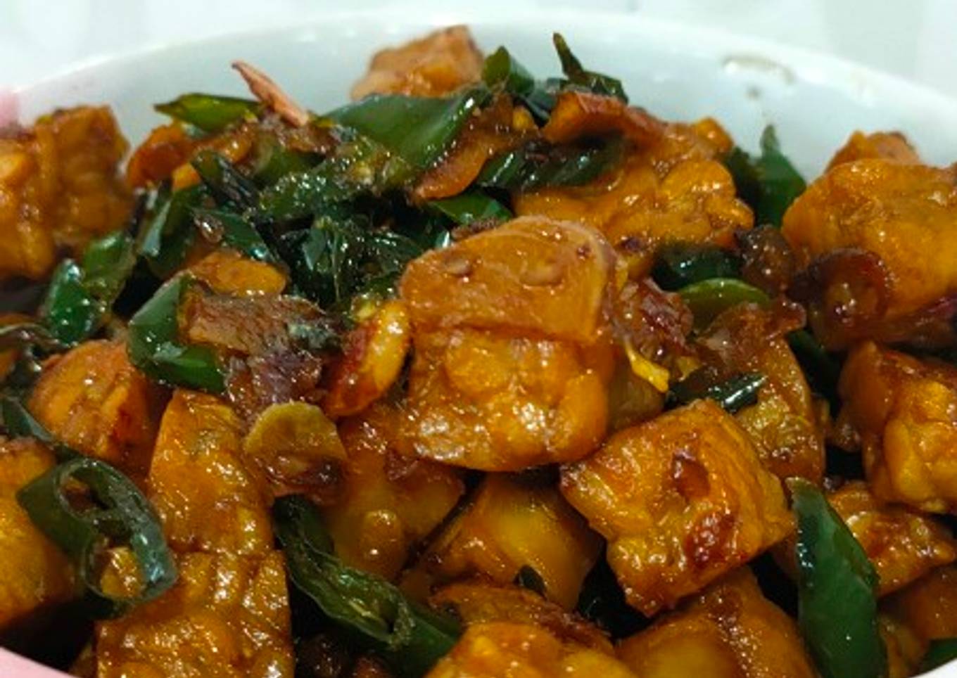 Tumis tempe cabe hijau