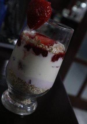 Foto resep Strawberry cheesecake overnight oat