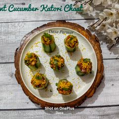 5 minute Instant Cucumber Katori Chaat (Fireless) A picture of 5 minute Instant Cucumber Katori Chaat (Fireless).