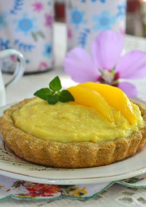 Una foto de Mini orange pie con masa integral de coco y naranja🍊