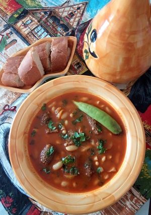 صورة لوصفة لوبيا بالكرشة حارة