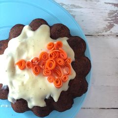 Carrot Cake with Cream Cheese Frosting (wheat and eggless) A picture of Carrot Cake with Cream Cheese Frosting (wheat and eggless).