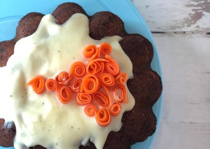 Simple Way to Prepare Quick Carrot Cake with Cream Cheese Frosting (wheat and eggless)