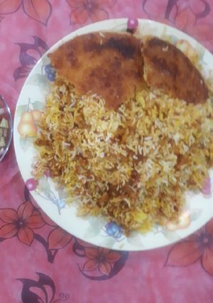 عکسی از دستور رشته‌پلو با مرغ