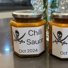 Ghost pepper chilli sauce CRAZY SPICY A picture of Ghost pepper chilli sauce CRAZY SPICY.