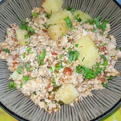 A picture of Aloo Qeema.