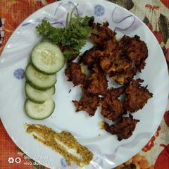 A picture of Left Over Cabbage Curry Pakora In Airfryer.