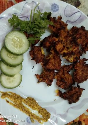 A picture of Left Over Cabbage Curry Pakora In Airfryer.