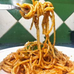Red sauce spaghetti A picture of Red sauce spaghetti.