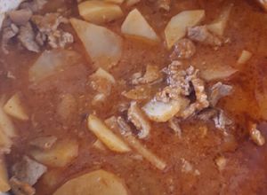 Una foto de Bistec de res con papas